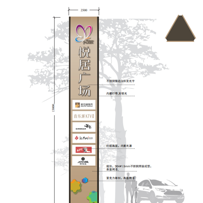 校园文化标识校园廊亭楼层索引立牌图书馆门头标识导视牌